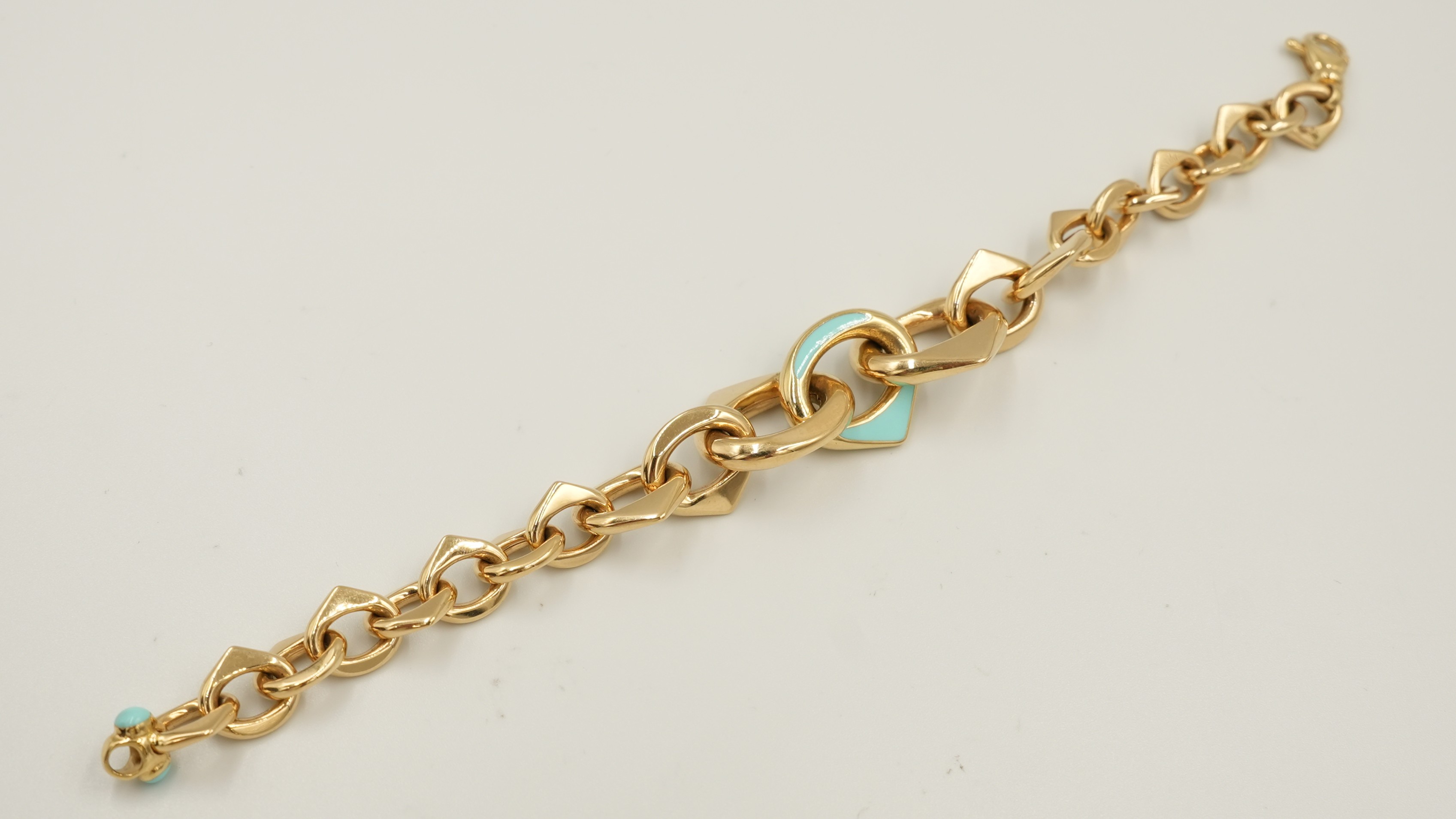 The Turquoise Heart Link Bracelet