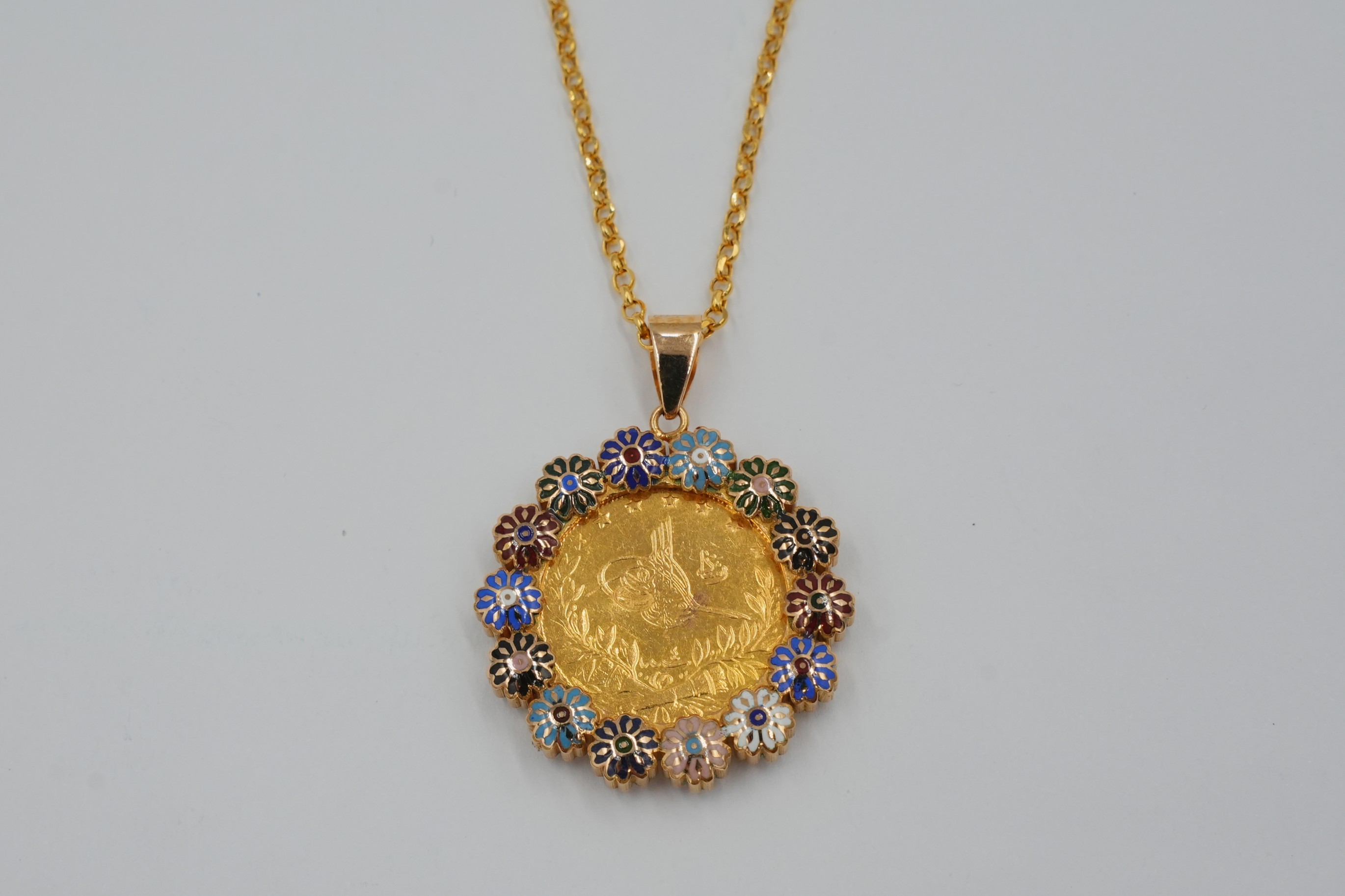 Floral Meena Coin Frame