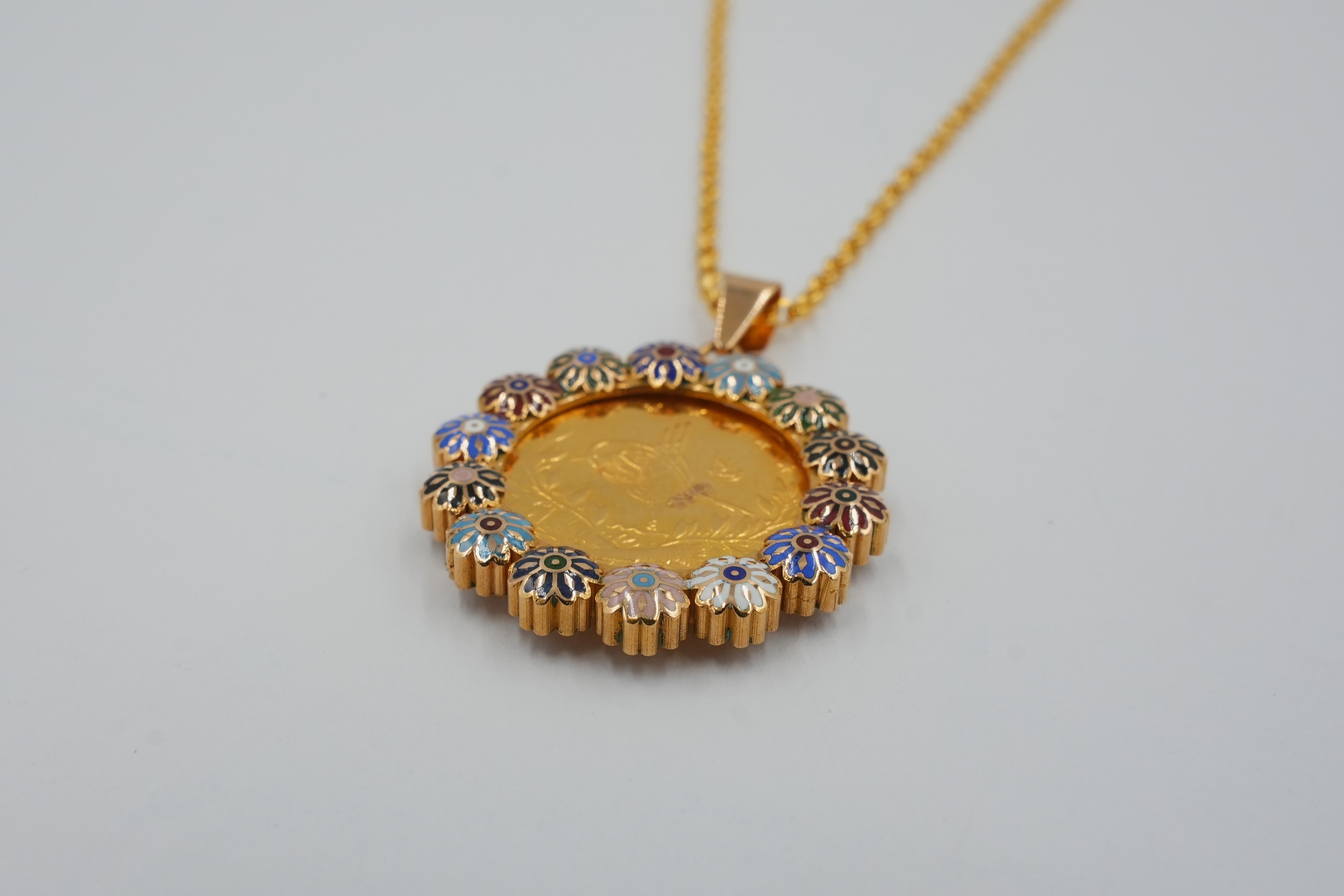 Floral Meena Coin Frame