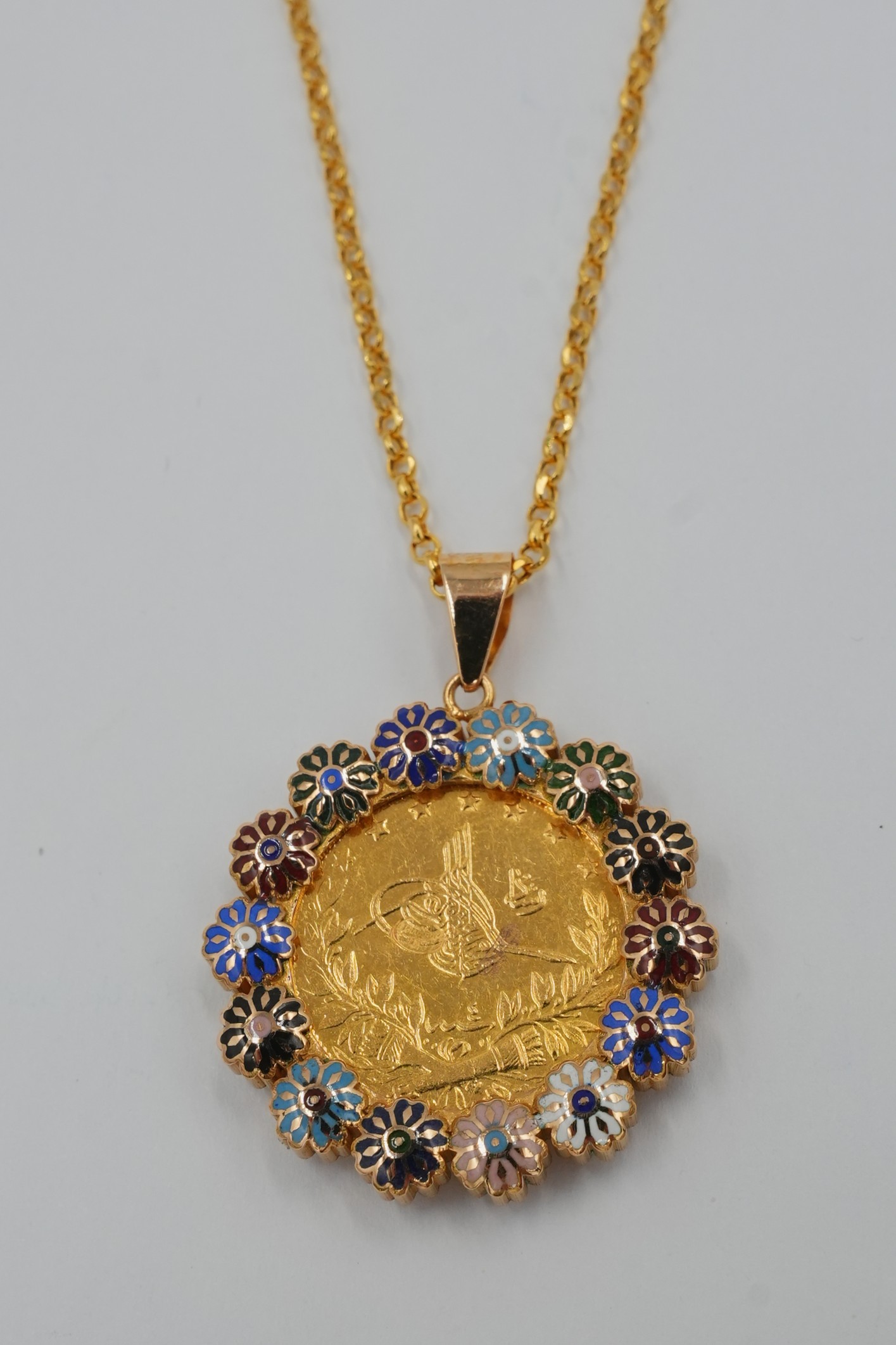 Floral Meena Coin Frame
