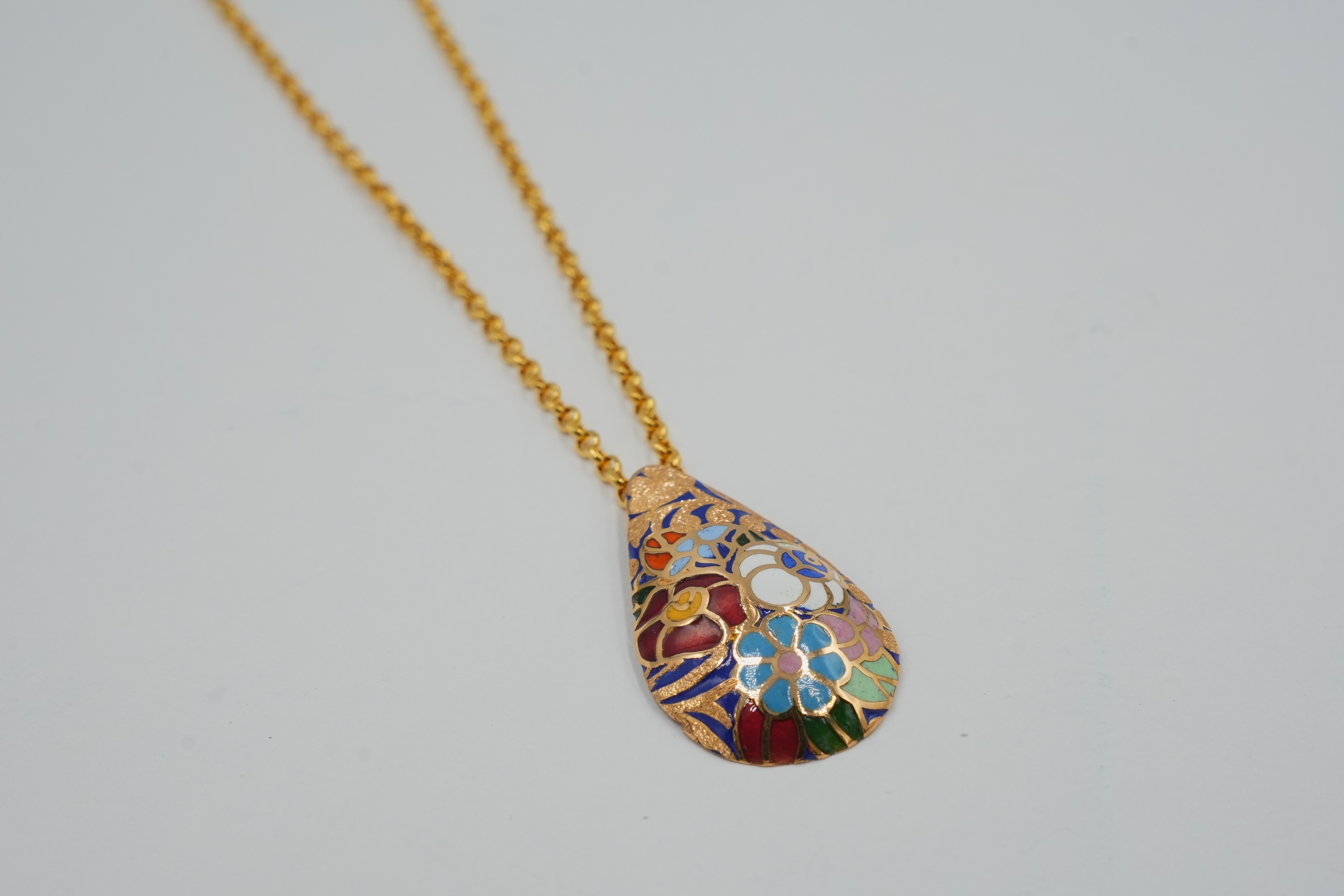 The Mosaic Teardrop Meena Pendent