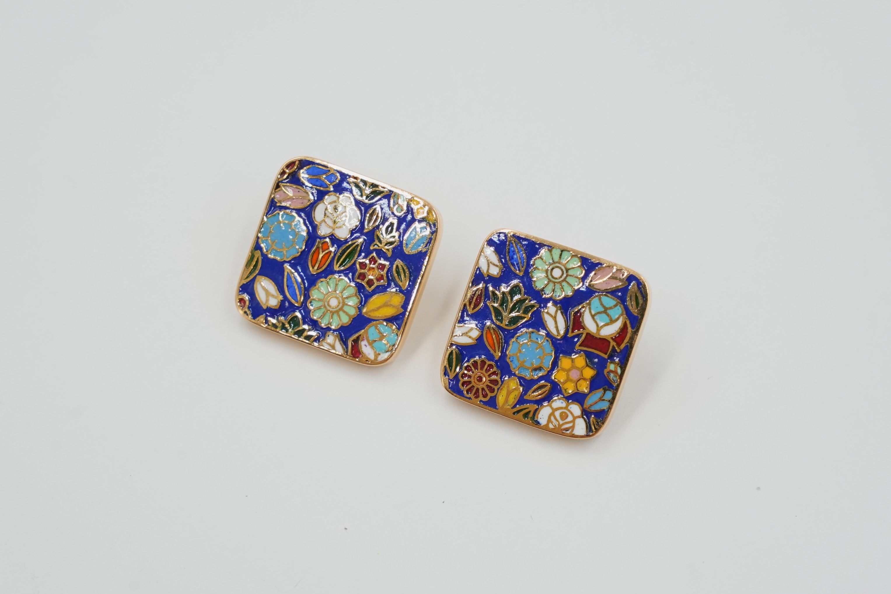 Regal Garden Meena Medallion Earrings