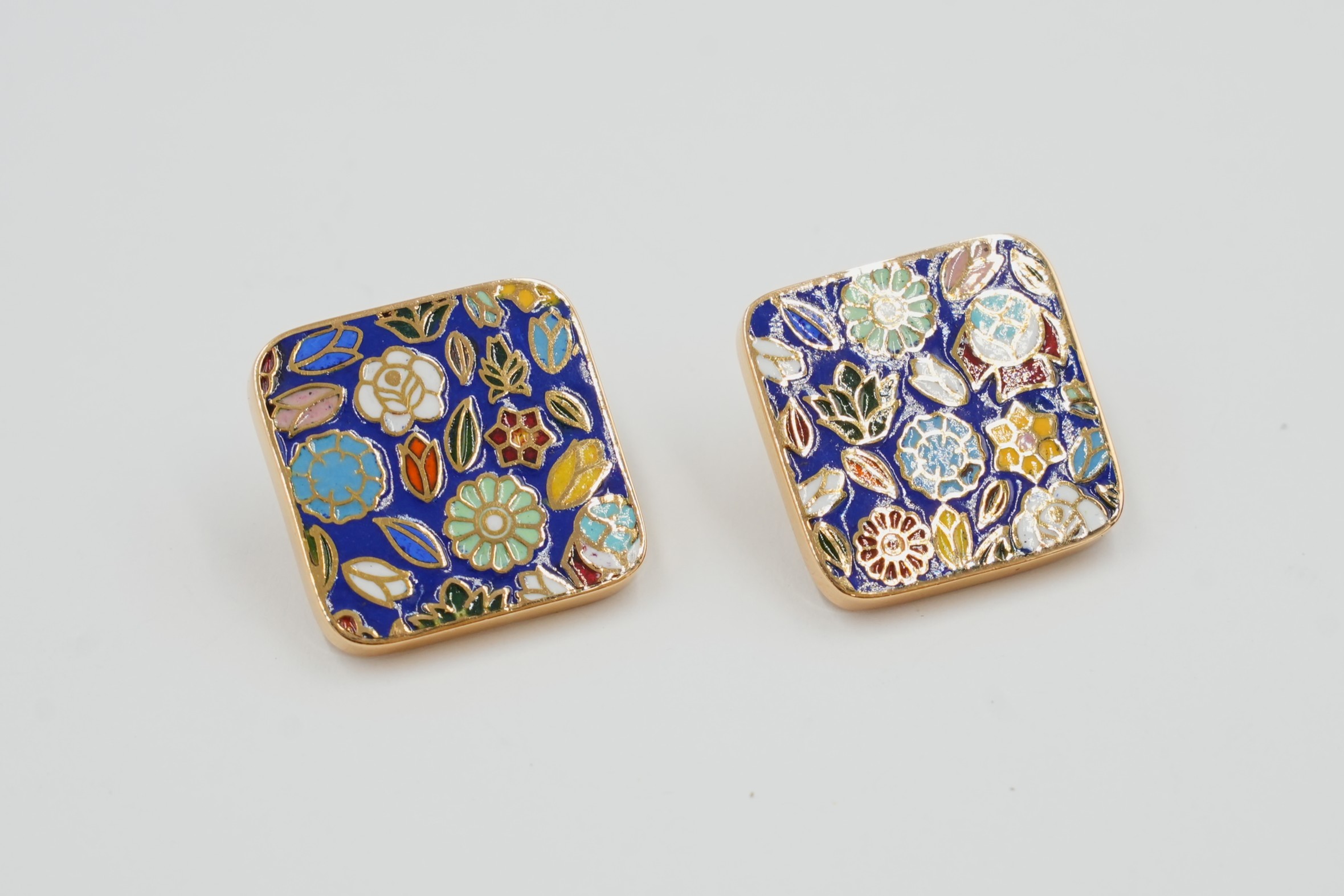Regal Garden Meena Medallion Earrings