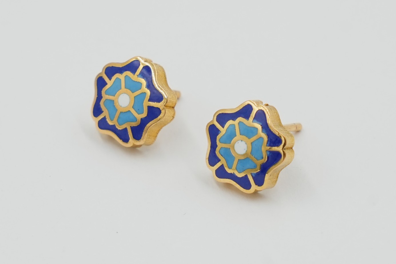 Azure Bloom Meena Stud Earrings