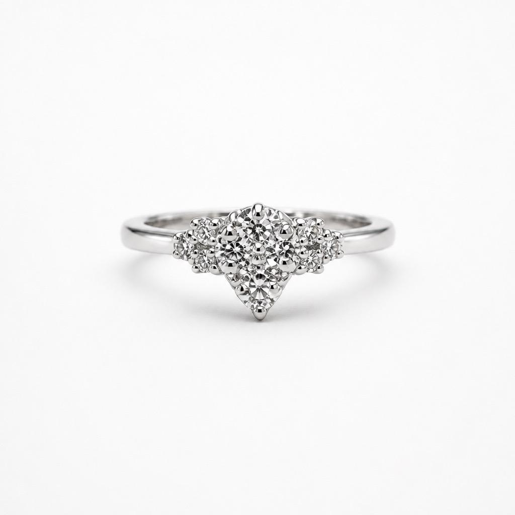 Exquisite Rhombus Cluster Diamond Ring