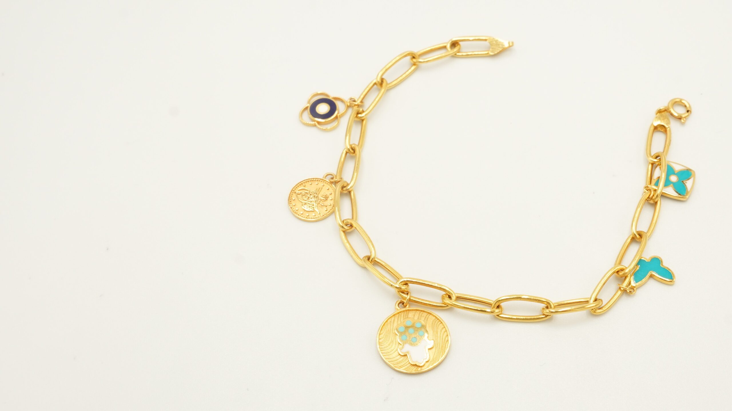 Enamel Floral Charm Bracelet 202999