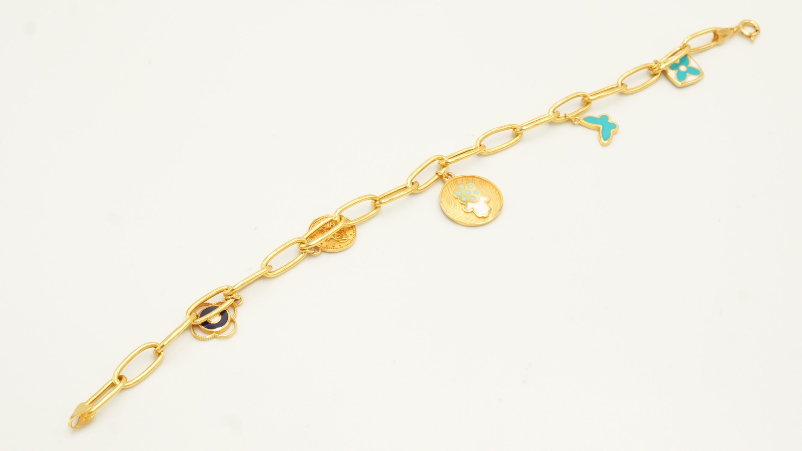 Enamel Floral Charm Bracelet 202999
