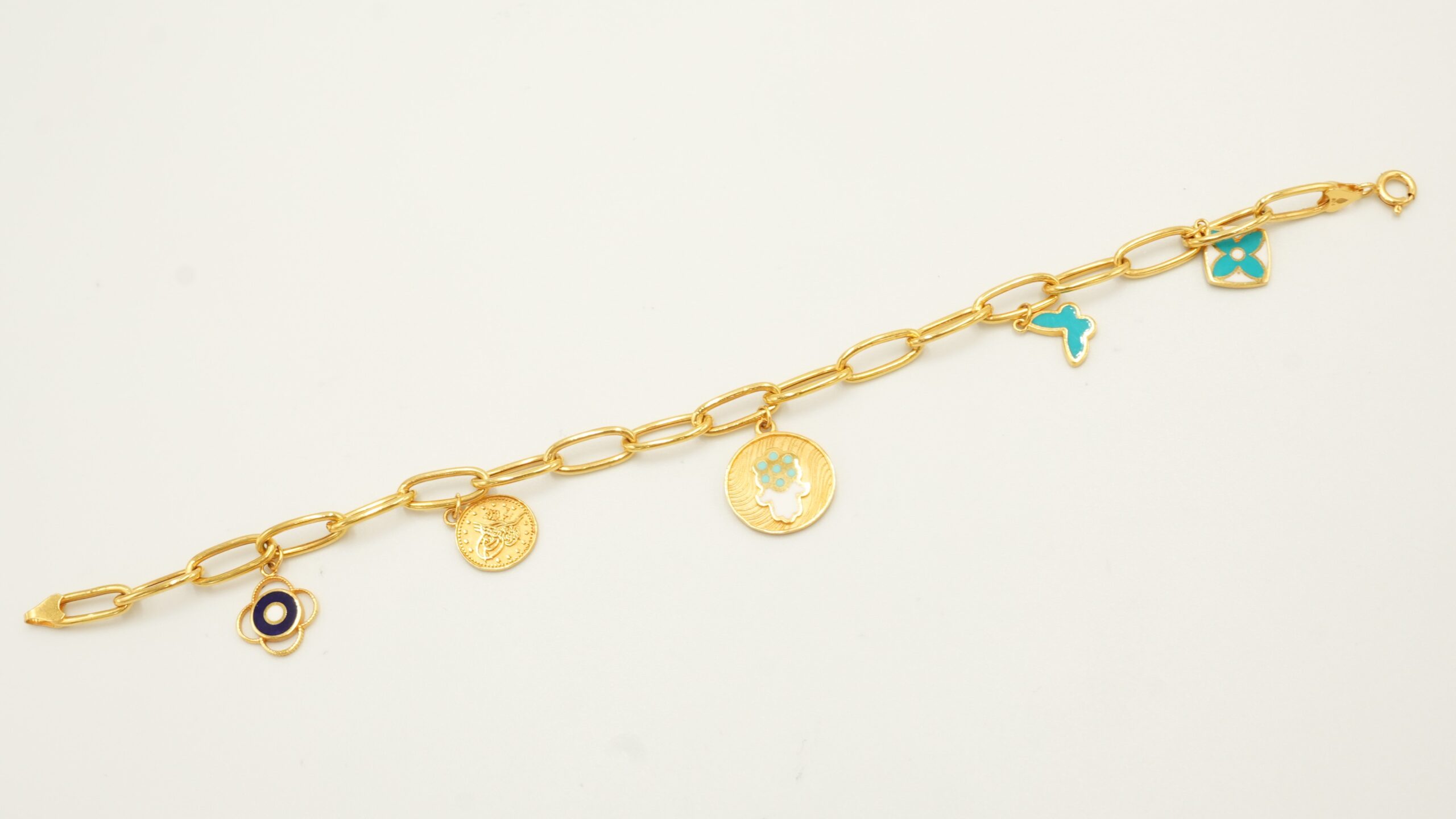 Enamel Floral Charm Bracelet 202999