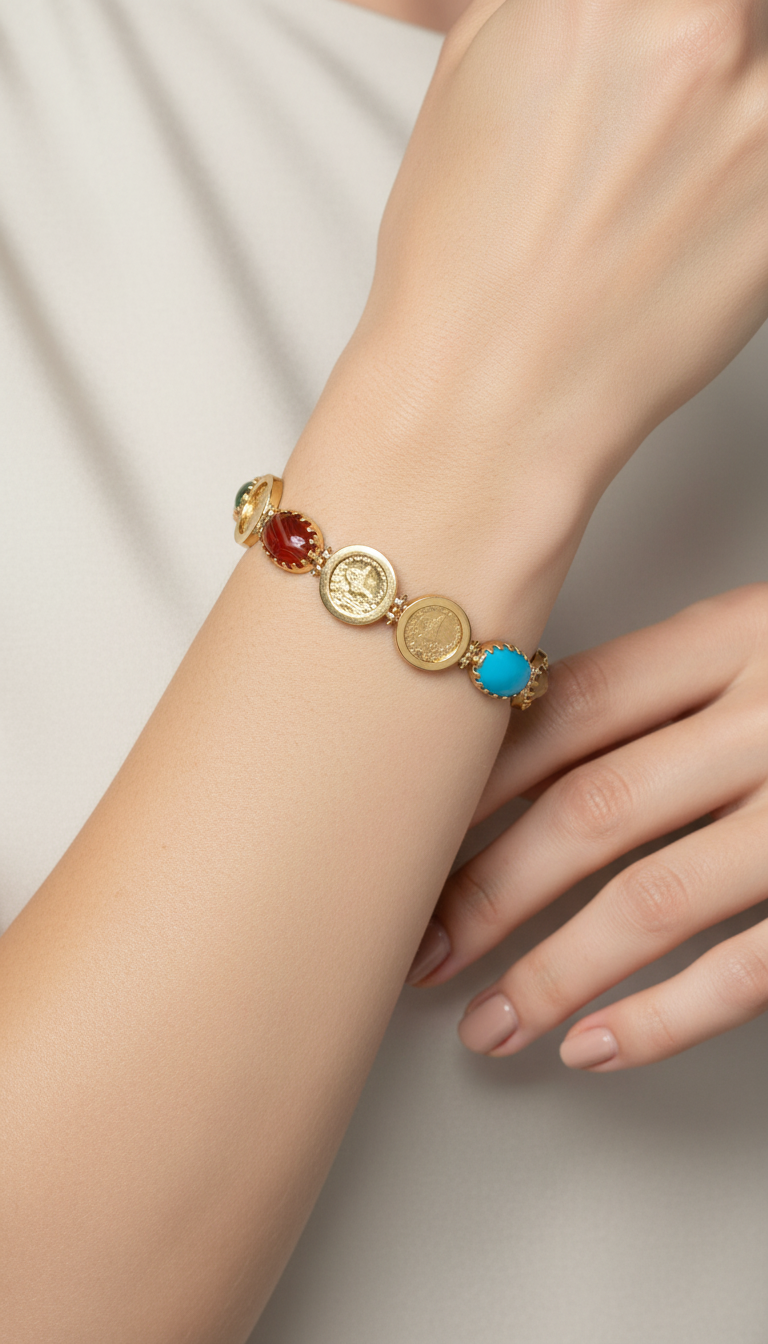 سوار مرصع بعملات ربع ليرة 203229